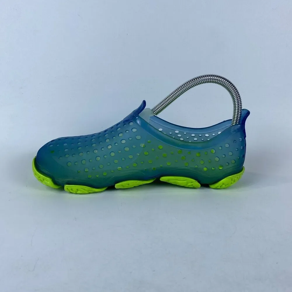 Wonder Nation Water Jelly Beach Shoes Unisex Kids 4-5‎ Clear Blue Green Slip-On